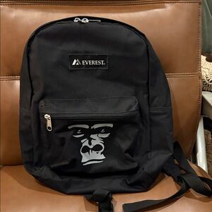 Black Men's Backpack with White Gorilla Graphic